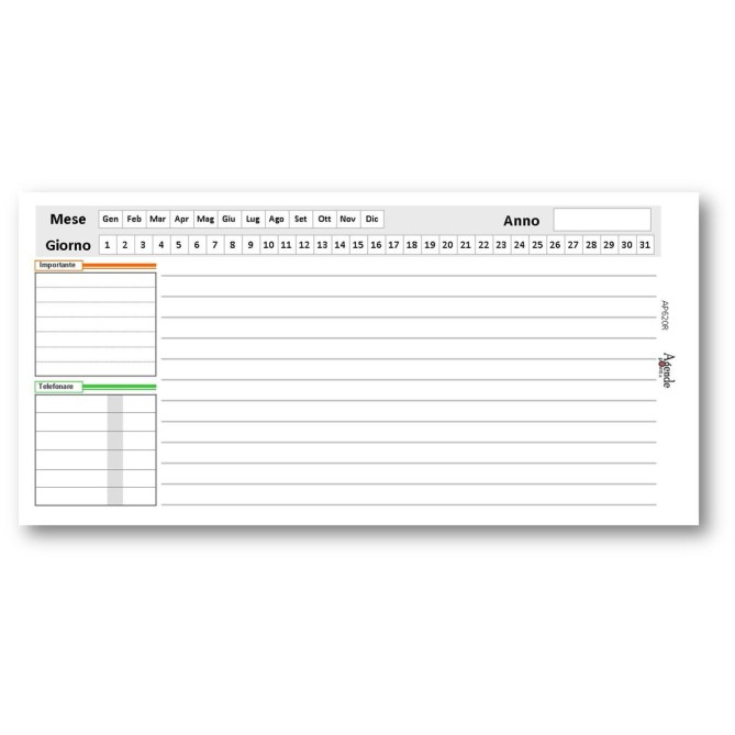 Planning giornaliero perpetuo spiralato 10x42cm 150fogli 2