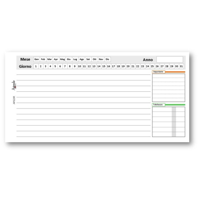 Planning giornaliero perpetuo spiralato 10x42cm 150fogli 3