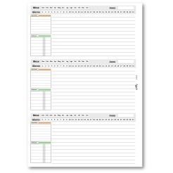 Planning settimanale perpetuo spiralato 21x30cm A4 su due pagine 54settimane 3 2