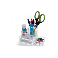 Portaoggetti Porta Penne Ed Accessori In Plex Trasparente Organizza Scrivania 1 2