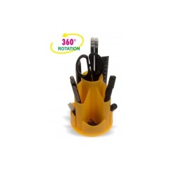 Portaoggetti Porta Penne Ed Accessori In Plex Trasparente Organizza Scrivania Giallo 2 2