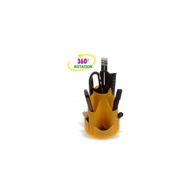 Portaoggetti Porta Penne Ed Accessori In Plex Trasparente Organizza Scrivania Giallo 1