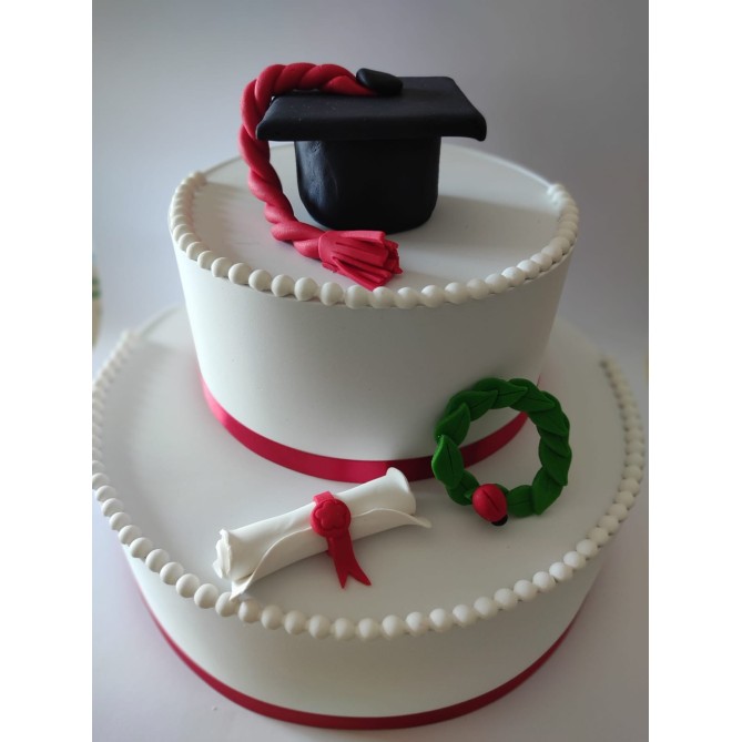 Kit Decorazione Per Torta Tema Laurea Larghezza 4cm Non Commestibile In Pasta Di Zucchero 2