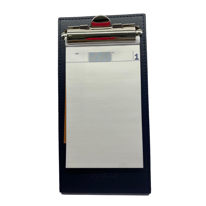Tavola Porta Comande In Ecopelle Fashion Con Morsette Lucido 24x12 Nero 1