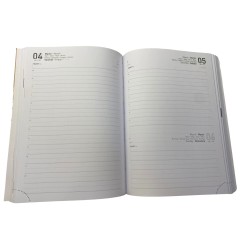 Agenda giornaliera 2025 similpelle chiusura bottone 15x21cm A5 porta penna premium beige sabbia 1 2