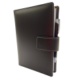 Agenda giornaliera 2026 similpelle chiusura bottone 15x21cm A5 tasca porta penna premium testa di moro 2