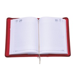 Agenda giornaliera 2026 jeans chiusura zip 17x24cm porta penna multilingua rosso 3 2