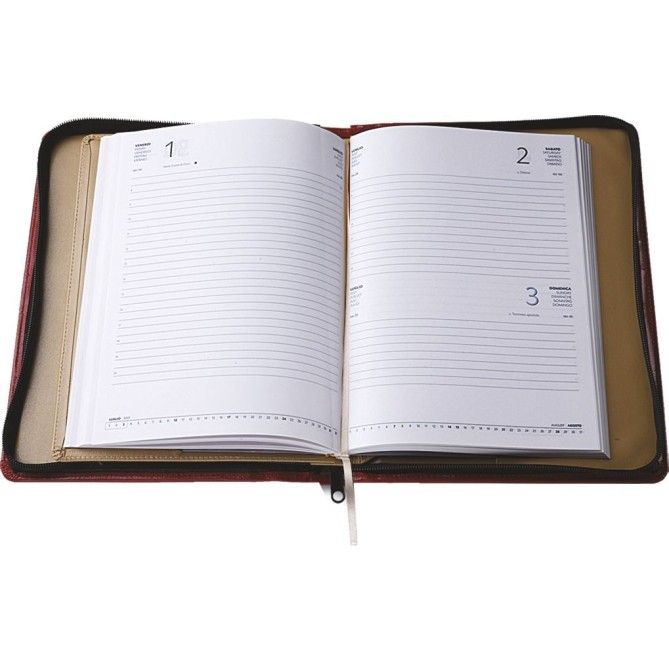 Agenda Settimanale Borsello 2026, con Chiusura Zip, Similpelle nera, 17x24 cm, Copertina Morbida, Pianificazione Professionale 1
