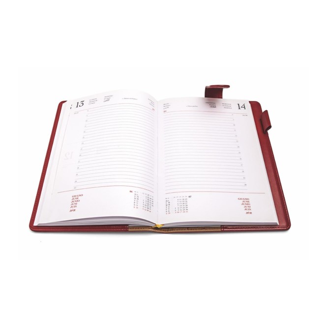 Agenda giornaliera 2026 similpelle chiusura fibbia 15x21cm A5 porta penna 4