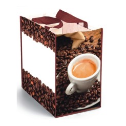 Borsa Shopping In Plastica Caffe 50 Pz Con Bottone A Chiusura ,doppio Manico 43x45x24 2 2