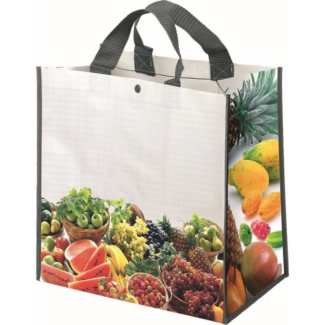 Borsa Shopping In Plastica Frutta 50 Pz Con Bottone A Chiusura ,doppio Manico 43x45x24 2