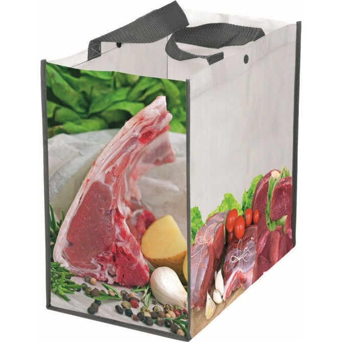 Borsa Shopping In Plastica Carne 50 Pz Con Bottone A Chiusura ,doppio Manico 43x45x24 2