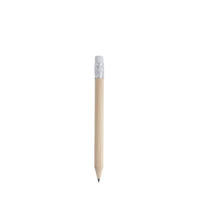 50 Matite Mini In Legno Naturale Grafite Hb 50 Pezzi Con Gommino Colore Naturale 1