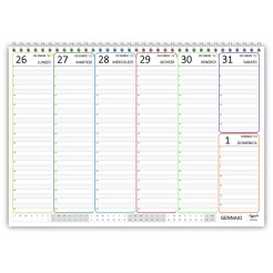 Planning settimanale COLORS spiralato 21x30cm A4 orario 55fogli 1