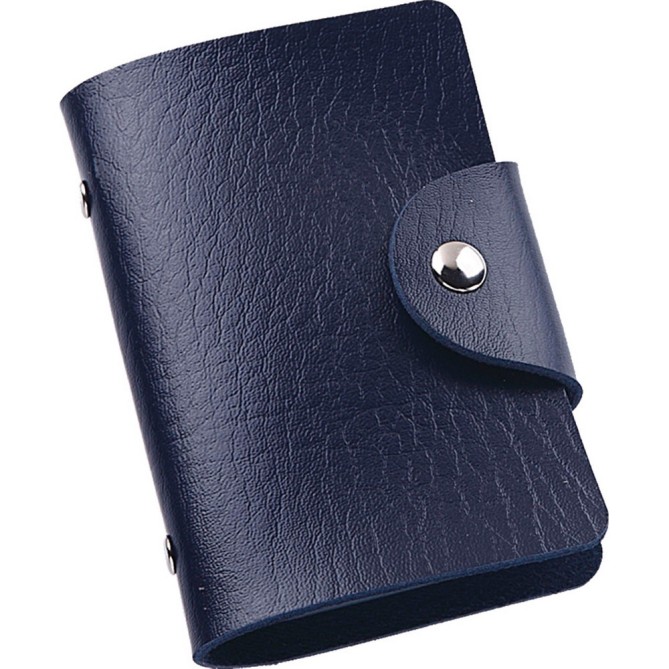Porta Carte di Credito in Ecopelle con chiusura a Bottone, 12 Tasche, colori vivaci 1