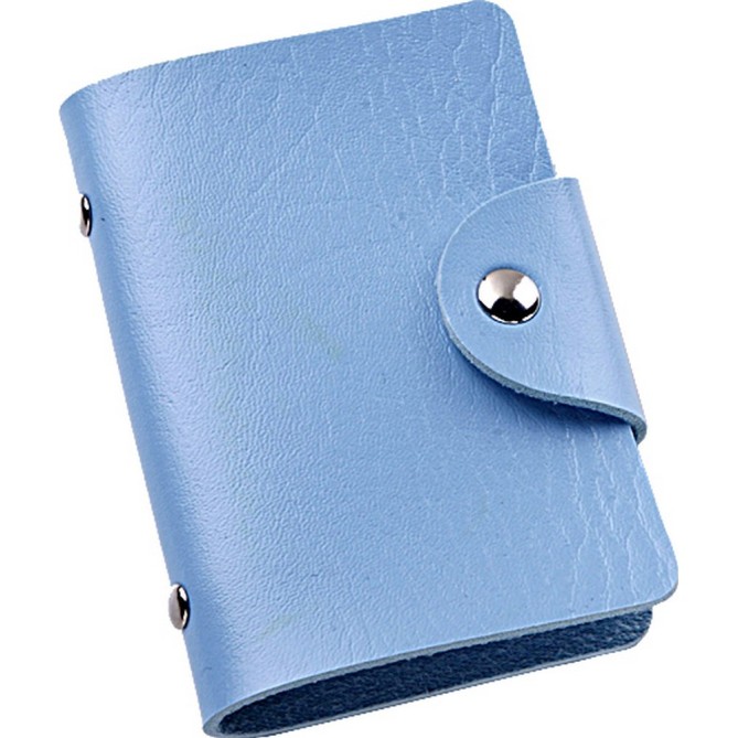 Porta Carte di Credito in Ecopelle con chiusura a Bottone, 12 Tasche, colori vivaci 5