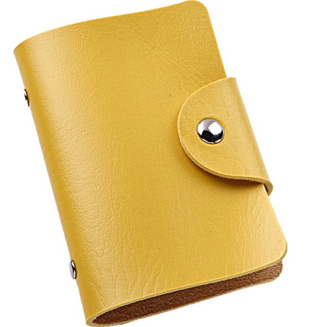 Porta Carte di Credito in Ecopelle con chiusura a Bottone, 12 Tasche, colori vivaci 7