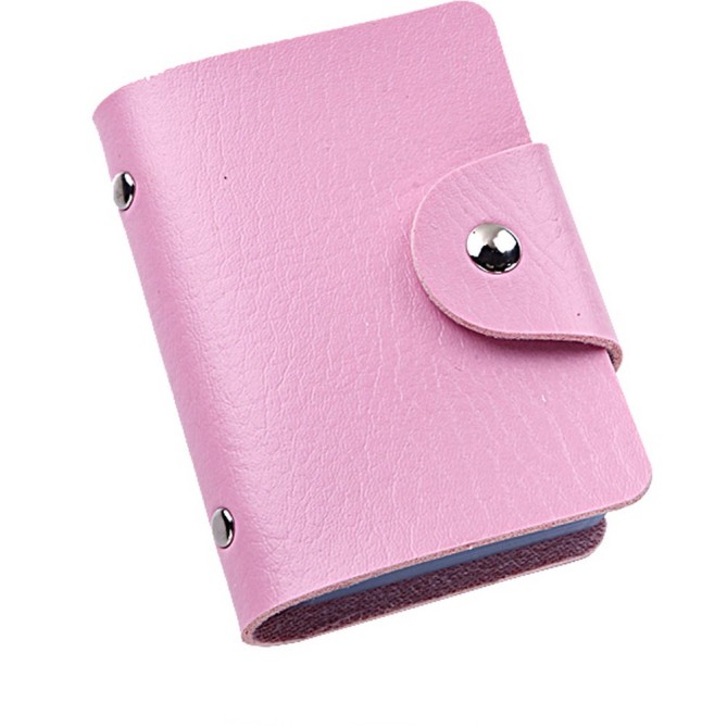 Porta Carte di Credito in Ecopelle con chiusura a Bottone, 12 Tasche, colori vivaci 9