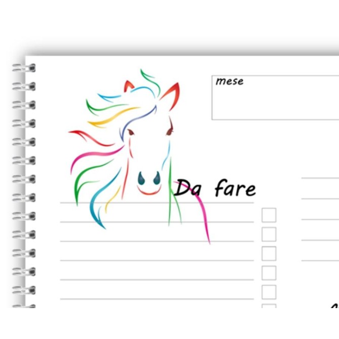 Planning settimanale perpetuo spiralato 30x42cm A3 55fogli planet horse 2