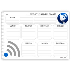 Planning settimanale perpetuo spiralato 21x30cm A4 55fogli planet 6 2