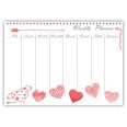 Planning settimanale perpetuo spiralato 21x30cm A4 50fogli cuori school 3