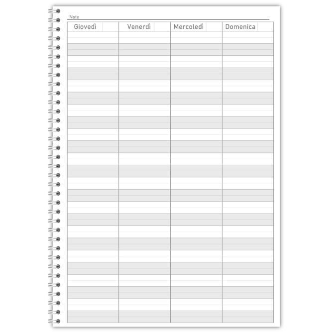 Agenda settimanale senza data spiralata plastificata 21x30cm A4 58x12mm 5