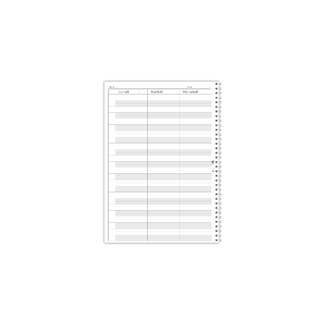 Agenda settimanale senza data spiralata plastificata 21x30cm A4 58x12mm 7