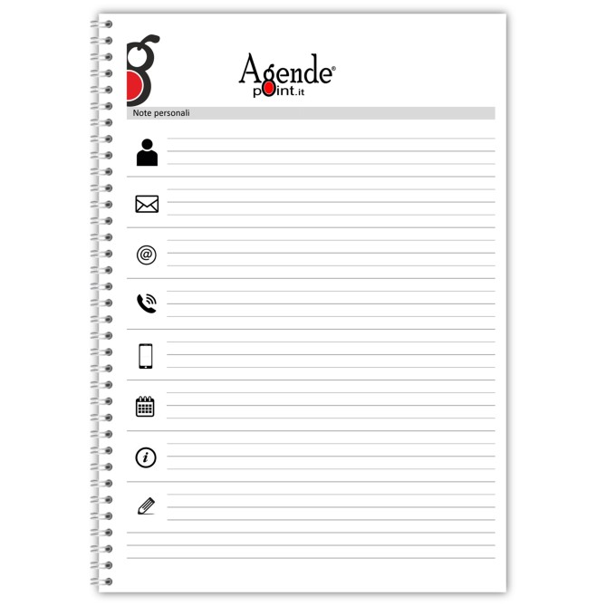 Agenda settimanale senza data spiralata plastificata Prenotazioni Hotel B&B 21x30cm A4 6