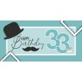 Striscione Auguri Buon Compleanno 33 Anni Uomo 1x2 M Carta 120 Gr Semilucida 1