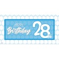 Striscione Auguri Buon Compleanno 28 Anni Uomo 1x2 M Carta 120 Gr Semilucida 1
