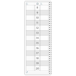 Planning giornaliero perpetuo spiralato 10x30cm orario 15min 120pagine 60fogli 3 2
