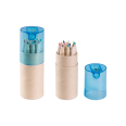 set 5 Pezzi  Composto Da 12 Mini Matite Con Temperino E Astuccio Azzurro 1