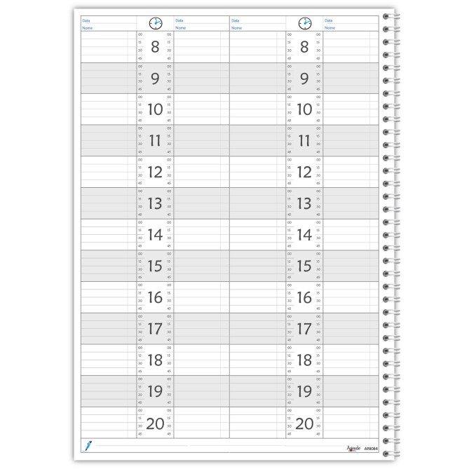 Planning giornaliero perpetuo spiralato 21x30cm A4 orario 15min 120pagine 60fogli 3