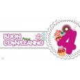 Striscione Auguri Buon Compleanno 4 Anni Baby Bimba 1x2 M Carta 120 Gr Semilucida 1