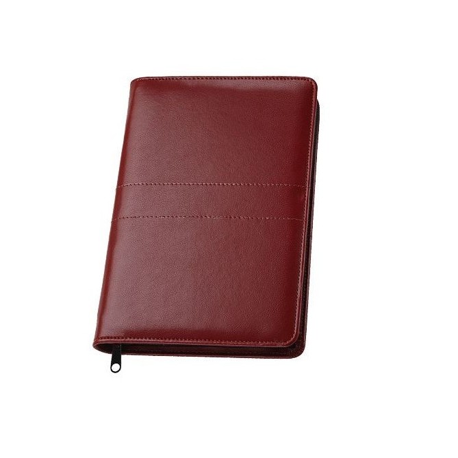 Agenda giornaliera 2026 similpelle con zip 17x24 cm Bordeaux 1
