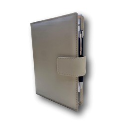 Agenda giornaliera 2025 similpelle chiusura bottone 15x21cm A5 porta penna premium avorio 3 2