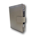 Agenda giornaliera 2025 similpelle chiusura bottone 15x21cm A5 porta penna premium avorio 2
