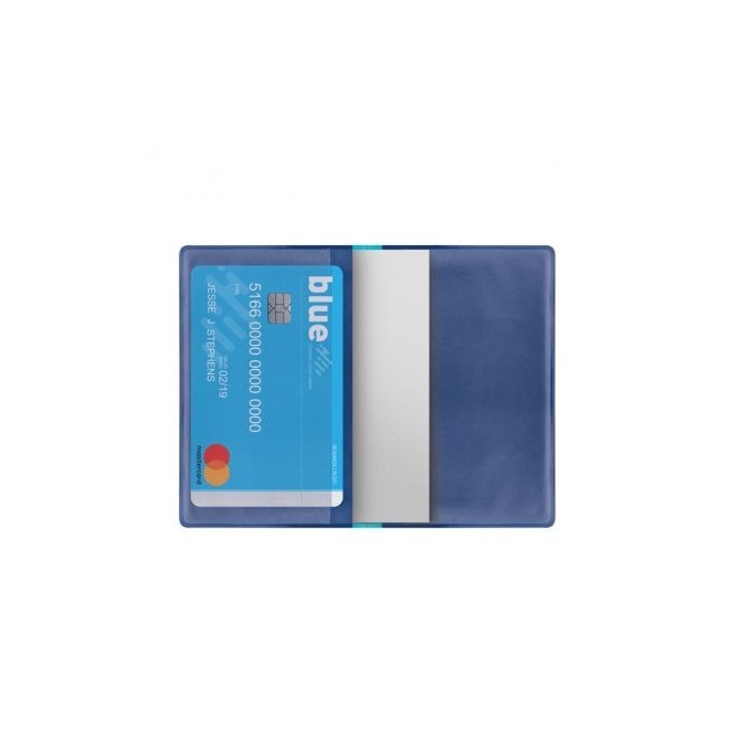 Porta Carte Di Credito E Tessere Magnetiche 3 Tasche 2 Pezzi In Pvc Blu 1