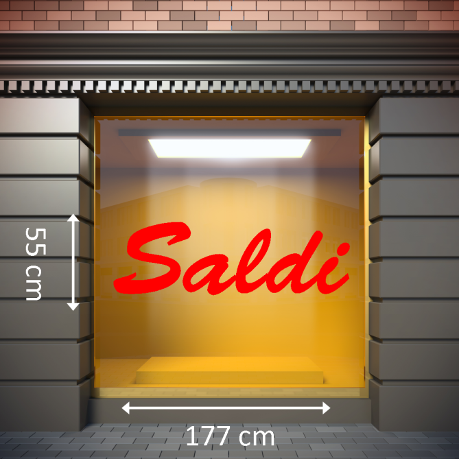 Scritta Adesiva Saldi 55x177cm Per Vetrina Auto Negozio Di Alta Qualità 7