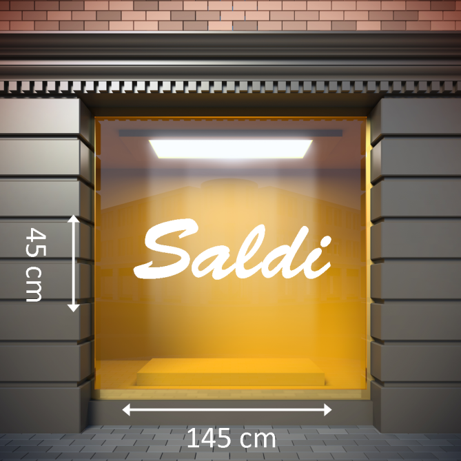 Scritta Adesiva Saldi 45x145cm Per Vetrina Auto Negozio Di Alta Qualità 4