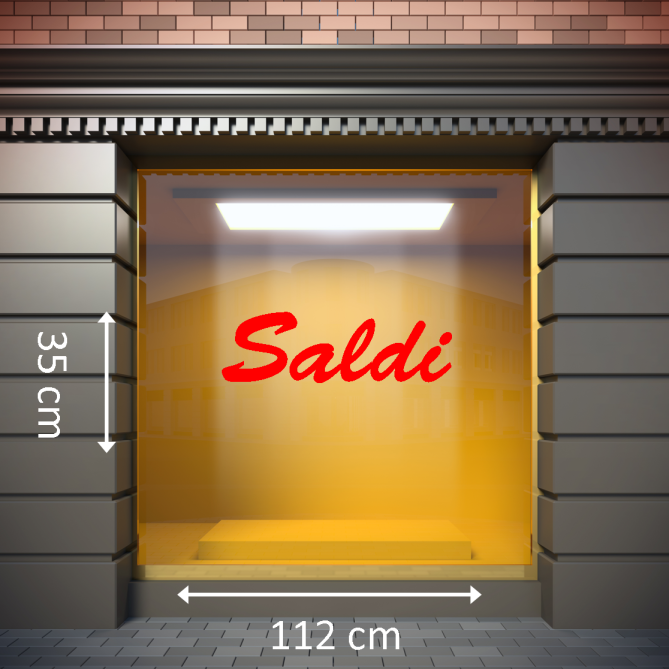 Scritta Adesiva Saldi 35x112cm Per Vetrina Auto Negozio Di Alta Qualità 7