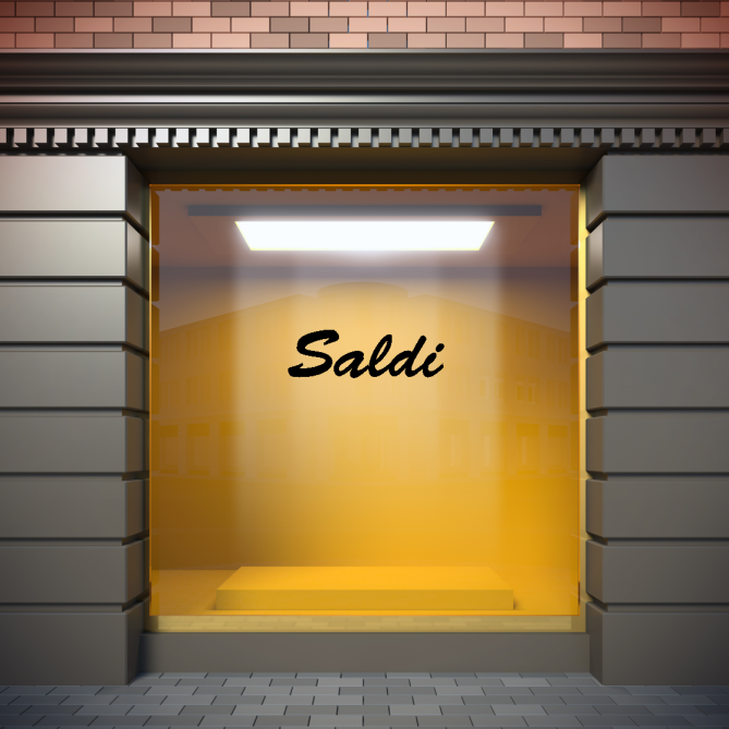 Scritta Adesiva Saldi 20x65cm Per Vetrina Auto Negozio Di Alta Qualità 4