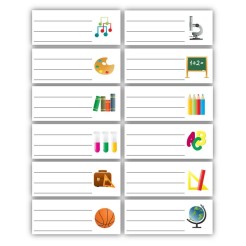 Etichette Adesive Scuola Colorate 56x22 Mm 48 Etichette Per Libri Quaderni Materiale Didattico 3 2