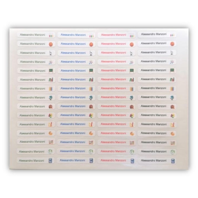 Etichette Adesive Personalizzate In 4 Colori 34x5mm 240 Etichette Per Penne Matite Ed Accessori Scuola 34x5 Mm 1