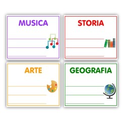 Etichette Adesive Scuola Colorate 70x66 Mm Con Materie Scolastiche 40 Etichette Per Libri Quaderni Materiale Didattico 7 2