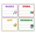 Etichette Adesive Scuola Colorate 70x66 Mm Con Materie Scolastiche 40 Etichette Per Libri Quaderni Materiale Didattico 1