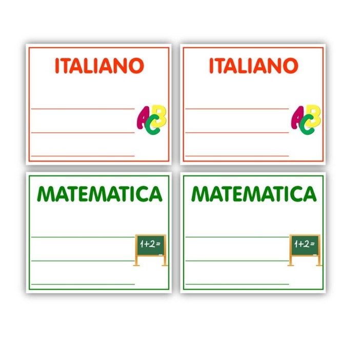 Etichette Adesive Scuola Colorate 70x66 Mm Con Materie Scolastiche 40 Etichette Per Libri Quaderni Materiale Didattico 2
