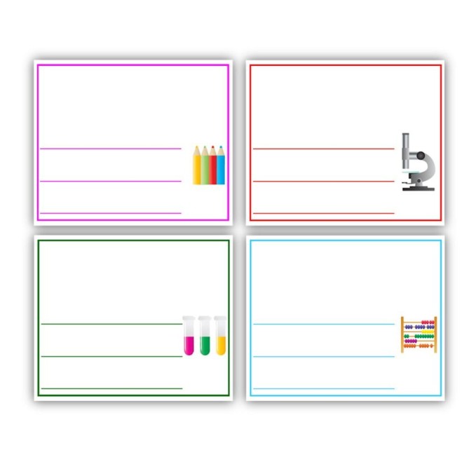 Etichette Adesive Scuola Colorate Personalizzate 70x66 Mm Con Materie Scolastiche 40 Etichette Per Libri Quaderni 6