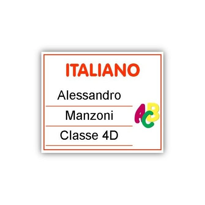 Etichette Adesive Scuola Colorate Personalizzate 70x66 Mm Con Materie Scolastiche 40 Etichette Per Libri Quaderni 8