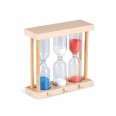 Clessidra In Bamboo Multicolor Con 3 Misurazioni Da 1 3 E 5 Minuti Con Sabbia Di Diverso Colore Altezza 9cm 1
